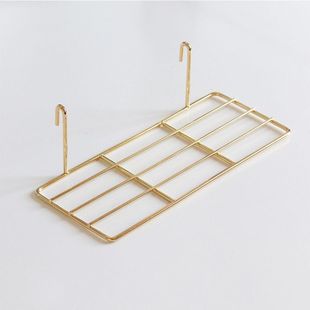 2pcs Grid Panel Wall Shelf Basket with Hook Bookshelf Displa