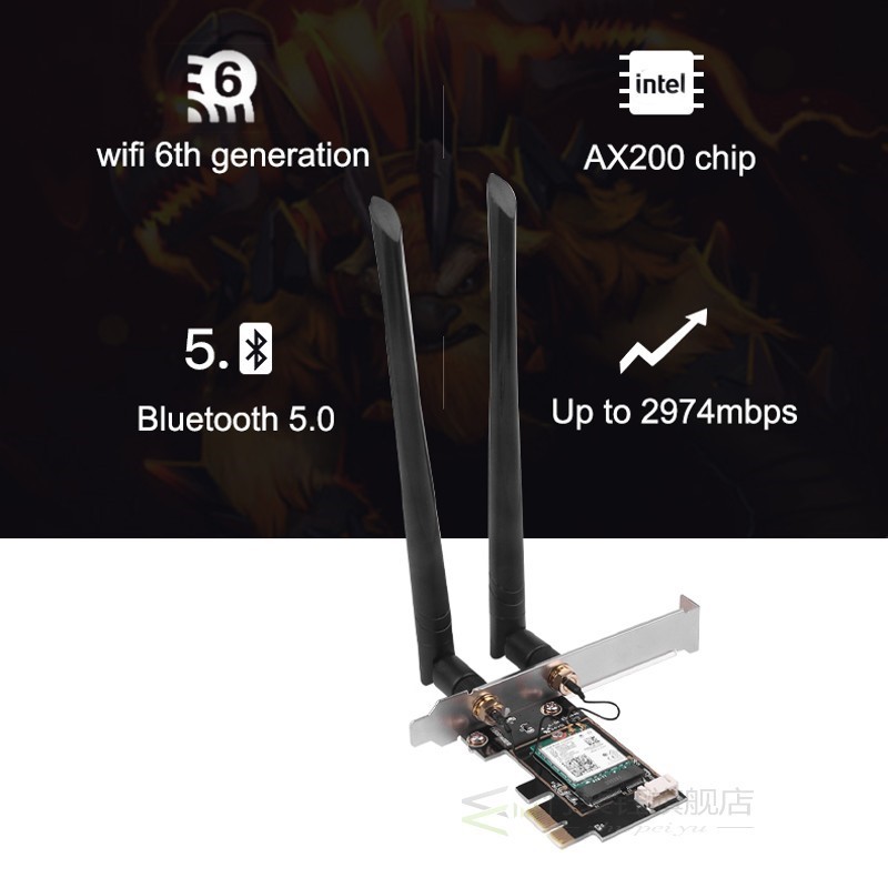 Wifi 6 PCI-e Network Card 3000Mbps Dual Band 5G 2.4G 802.11A 玩具/童车/益智/积木/模型 搭建建筑/DIY建筑艺术玩具 原图主图