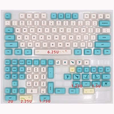 129pcs PBT Keycap XDA Profile Dye Sublimation Keycap with 6.