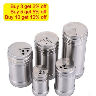 Stainless steel seasoning pot pepper spice salt shaker rotat