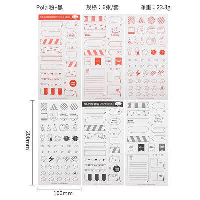 Black and White Paper Stickers Creative Message Polaroid Di