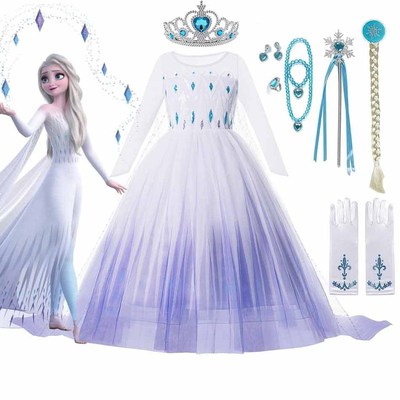 Disney Frozen 2 Costume for Girls Princess Elsa Dress Xmas W