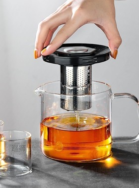 ONEISALL Large Capacity Clear Glass Teapot With Stainless St