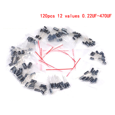 120PCS/LOT 12 values 0.22UF-470UF Aluminum electrolytic capa