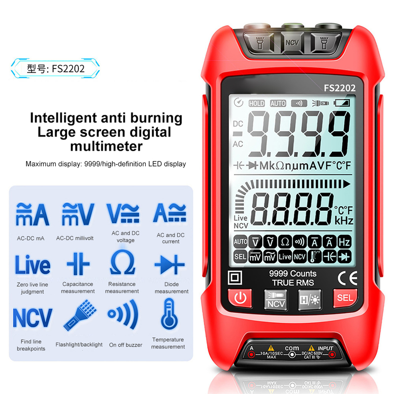 FS2201 FS2202 Smart Digital Multimeter 9999 Counts True RMS