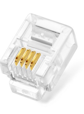100Pcs Clear RJ11 6P4C Modular Jack Network Male Plugs 4 Pi