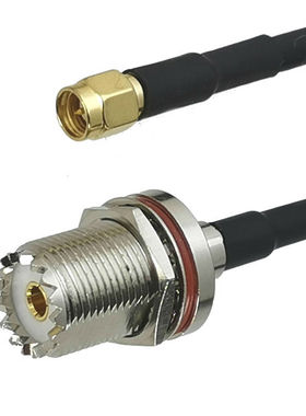 1Pcs RG58 SMA Male plug to UHF SO239 Female jack Nut Bulkhea