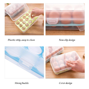 Fridge Egg Storage Container Box 12-grid Plastic Egg Tray Ho