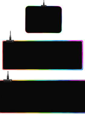 RGB Glow Luminous Desk Mousepad Non-Slip Wired USB Gaming Of
