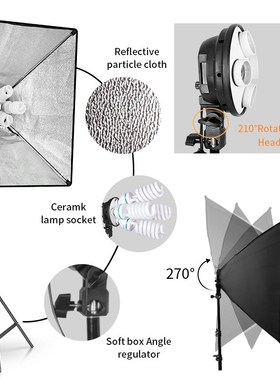 Photo Studio Kit 8 Pieces LED Bulbs 20W Softbox Light Photo