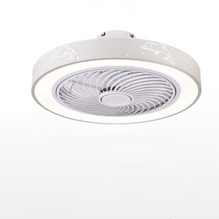 Modern Ceiling Fans with Lights White Painted Iron Acrylic L