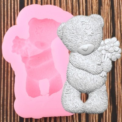 3D Bear Silicone Mold DIY Baby Birthday Party Cake Decoratin