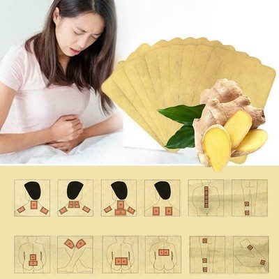 10PCS Ginger Detox Patches Body Neck Knee Pad Herbal Pain Re