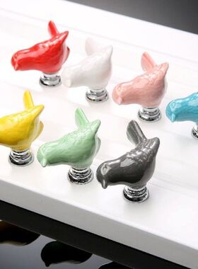 Ceramic Handle Bird Knob Kitchen Cabinet Cupboard Door