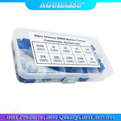50pcs 3296W Multiturn Trimmer Potentiometer Kit High Precisi