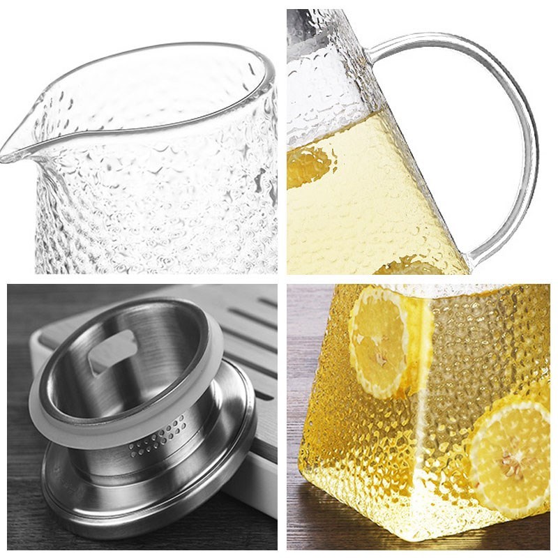 1200ml/1500ml/1800ML Transparent Glass Water Jug Heat Resist