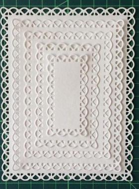 Laced Rectangle Frame Set ＆ Leaf Butterfly Metal Cutting Di