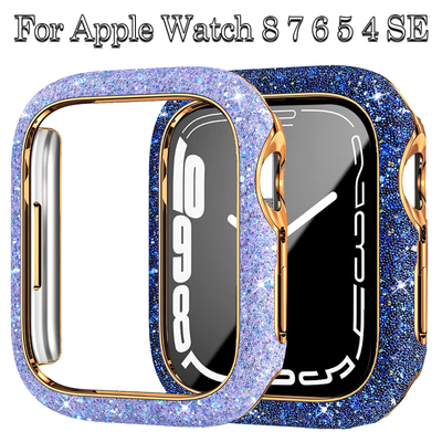 Diamond Cover for Apple Watch Case 45mm 41mm 44mm 40mm