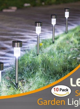 10PCS Solar Lights Outdoor LED Solar Garden Pathway Light  W