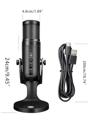Portable USB Gaming Microphone Omnidirectional Condenser Noi