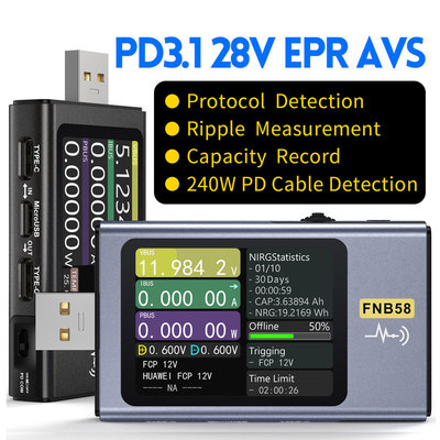FNIRSI-FNB58 USB Tester Voltmeter Ammeter TYPE-C Fast Charge