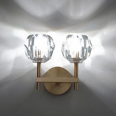Modern nimalist wrought iron crystal Wall Lamps gold interio