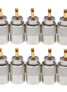 10 Pcs UHF PL-259 Male Solder RF Connector Plugs For RG8X Co