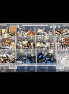 45pcs Wh148 Dual Gang Stereo 6pin Potentiometer kit 1k 5k 10