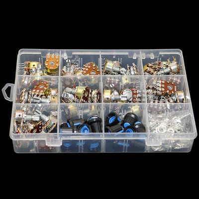 45pcs Wh148 Dual Gang Stereo 6pin Potentiometer kit 1k 5k 10