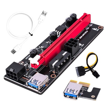 6 Pcs Ver009S PCI-E Adapter Card PCIE1X to 16X 6Pin Image Ad