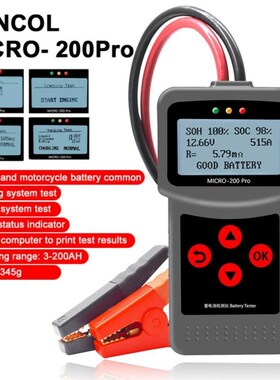 Micro 200Pro 12V 24V Car Battery Tester Digital Alternator