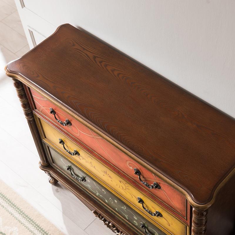 至高美式门厅玄关柜实木餐边柜客厅储物柜卧室三斗收纳柜工厂