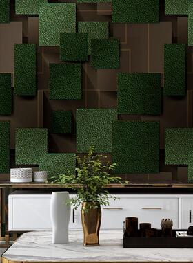 跨境加厚个性电视背景墙玄关抽象壁纸鹿皮绒3D墙纸卧室wallpaper