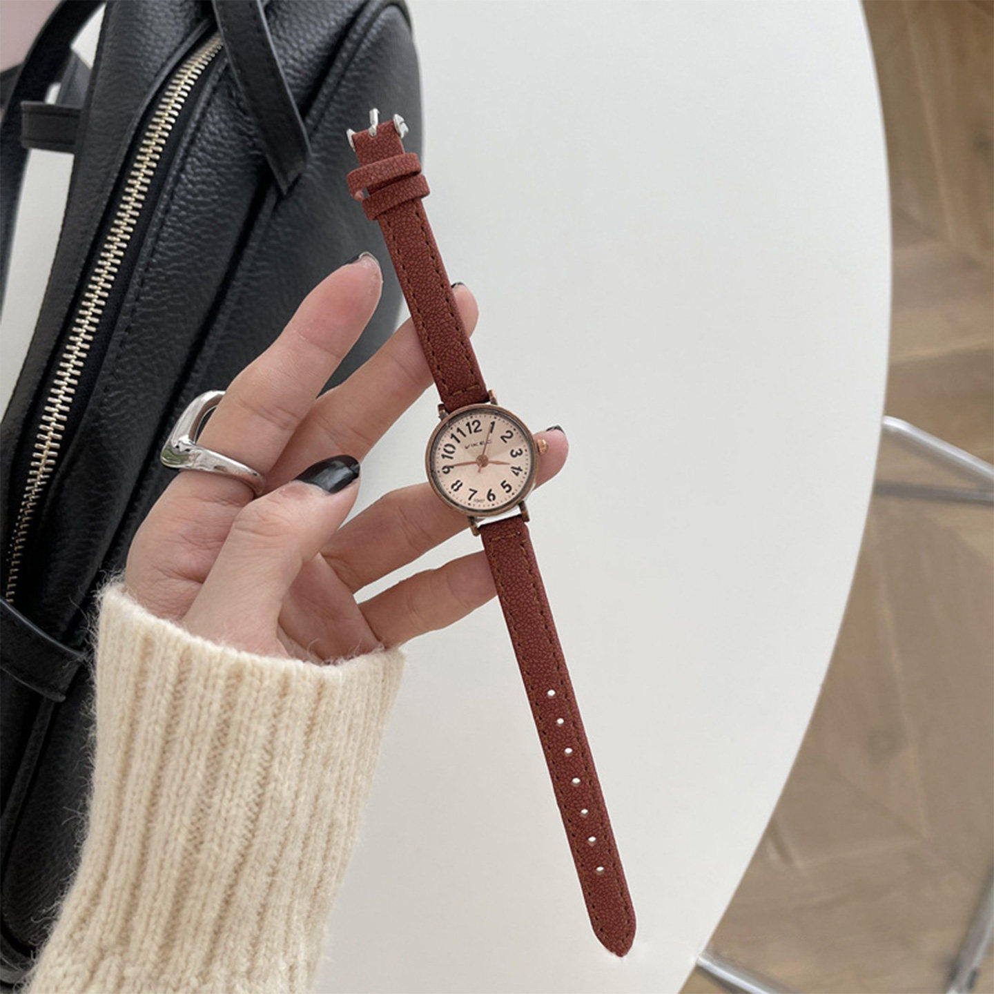复古森系手表女款学生初高中2026新款只看时间防水考试专节日礼品