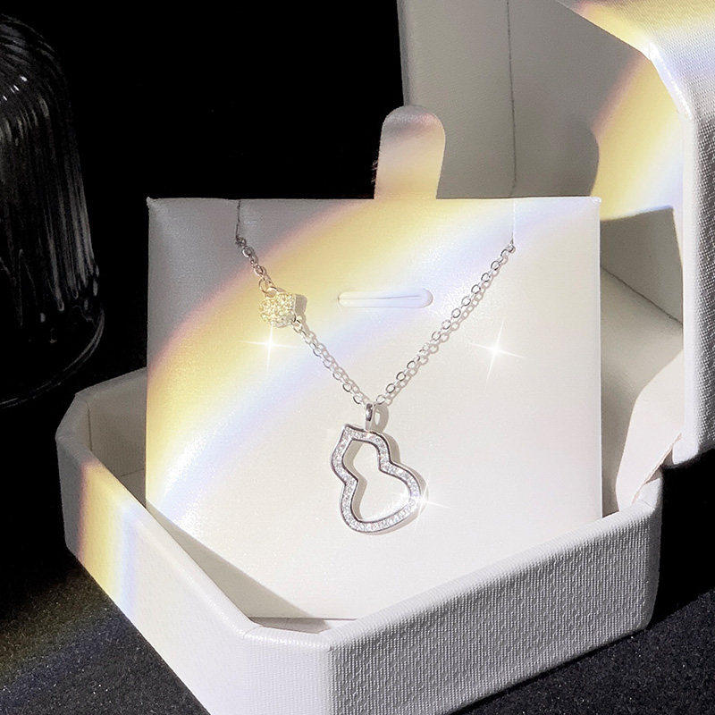 足银正品999纯银满钻葫芦项链女2026新款轻奢小众高级感 节日礼品