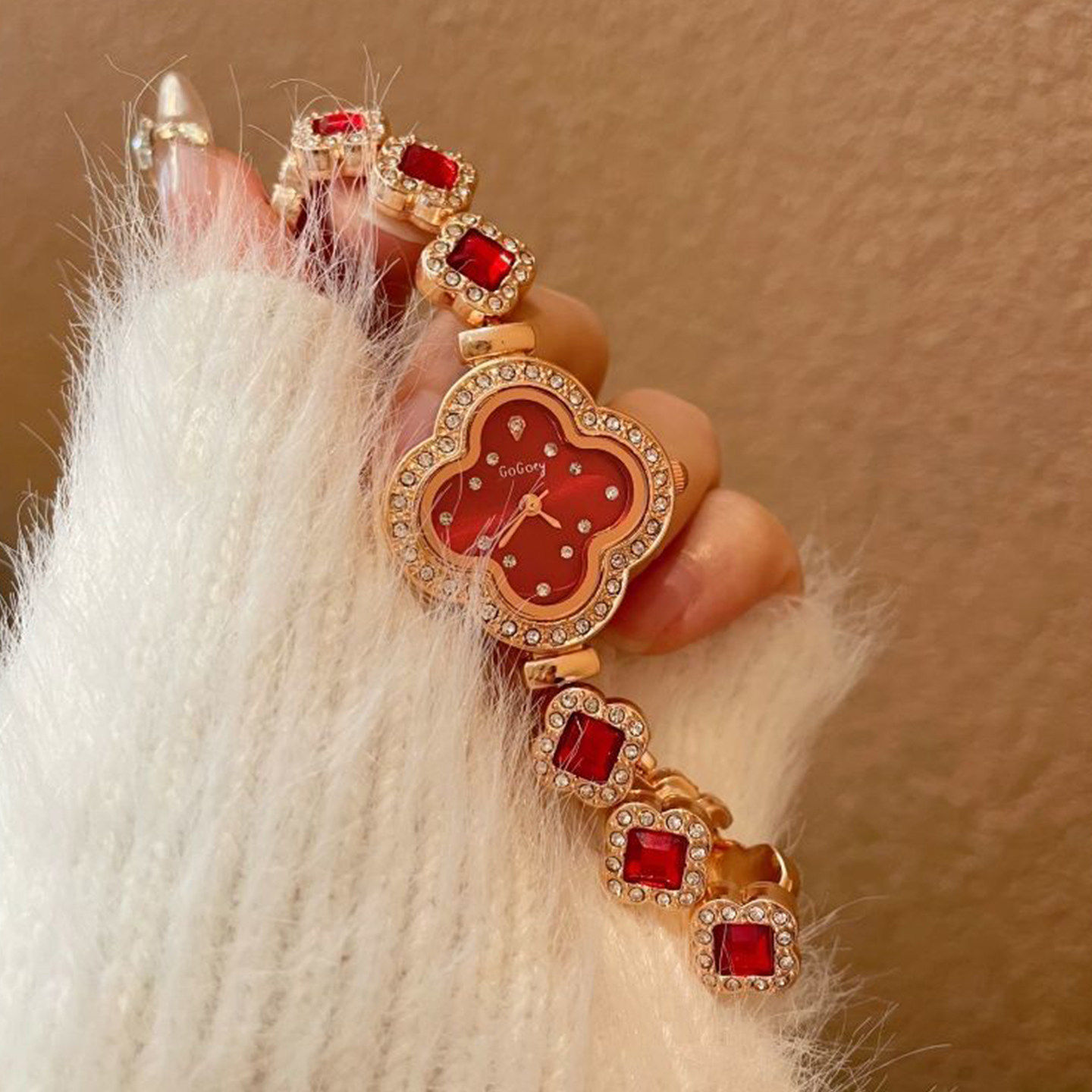 ins风幸运草手链手表女学生初高中2026新款高颜值只看时节日礼品