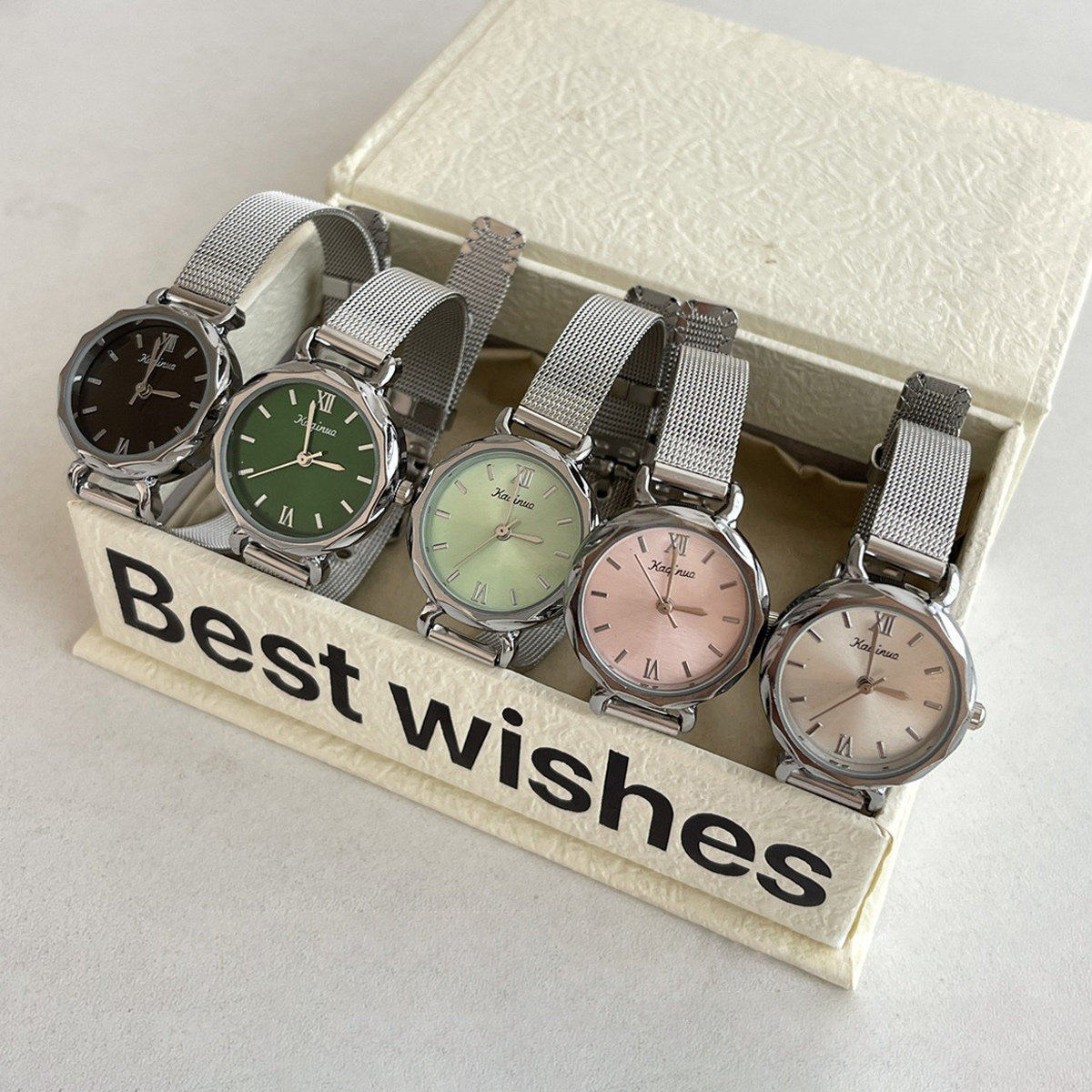 ins风小众高颜值手表女款学生初高中考试专用只看时间指节日礼品