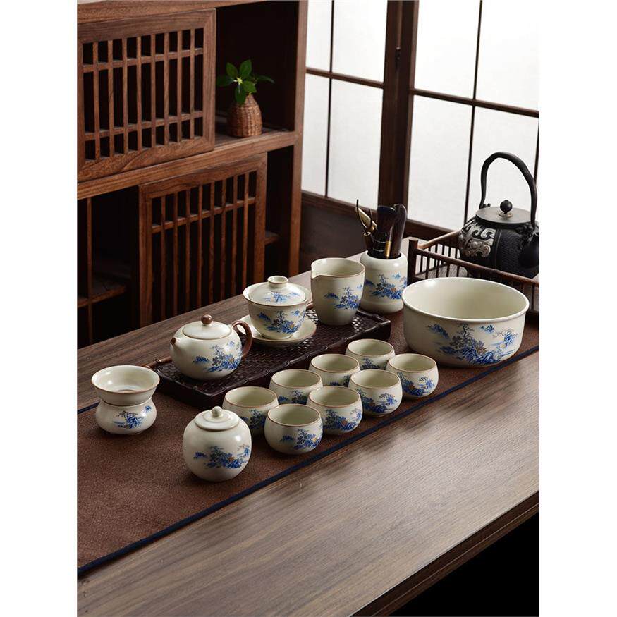 汝窑功夫茶具套装家用2026新款办公室喝茶泡茶盖碗茶壶茶节日礼品