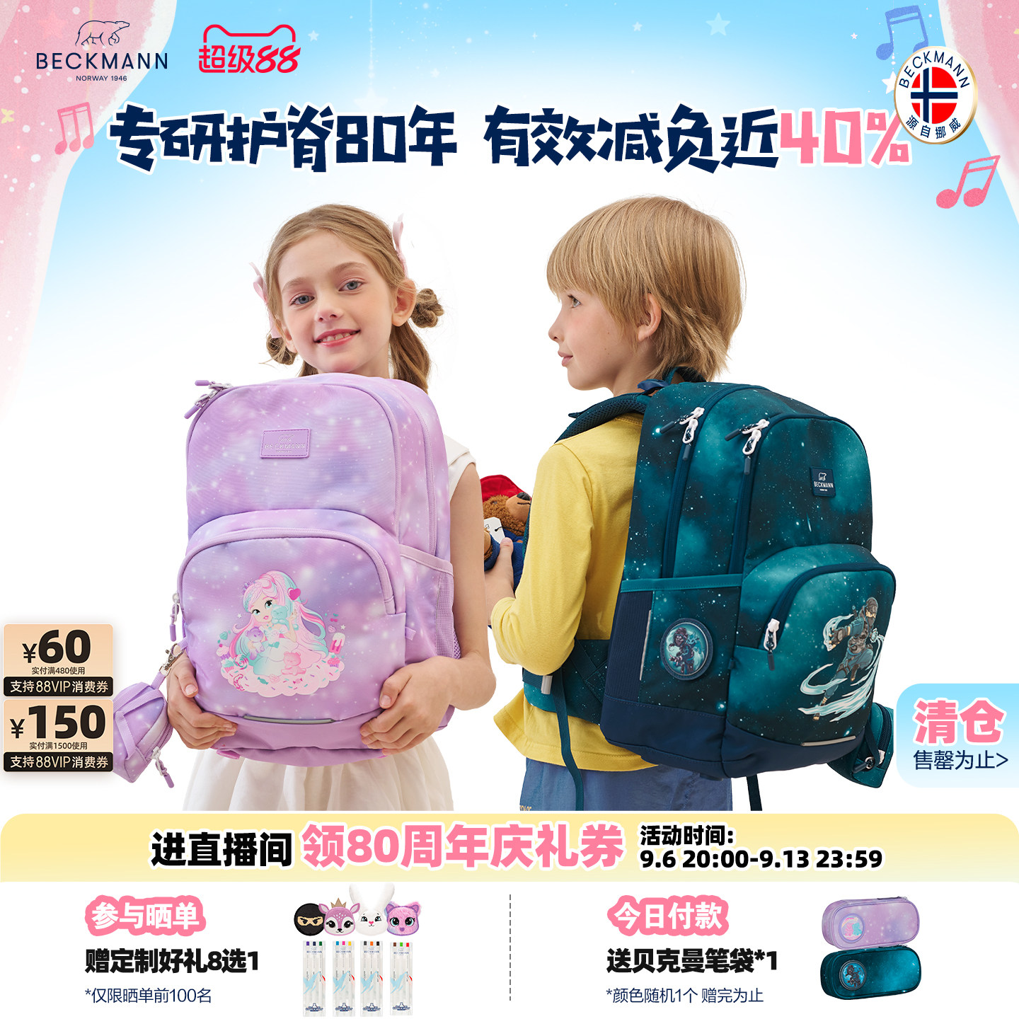 BECKMANN贝克曼儿童小学生书包图片