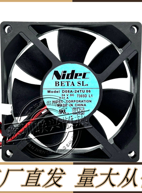 原装 Nidec BETASL D08A-24TU 06 24V 0.11A 8CM 8025 变频器风扇