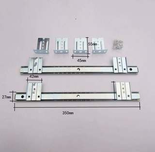 加厚电脑桌键盘托架滑道抽屉导轨二节滑轨吊装托盘支架轨道三配件