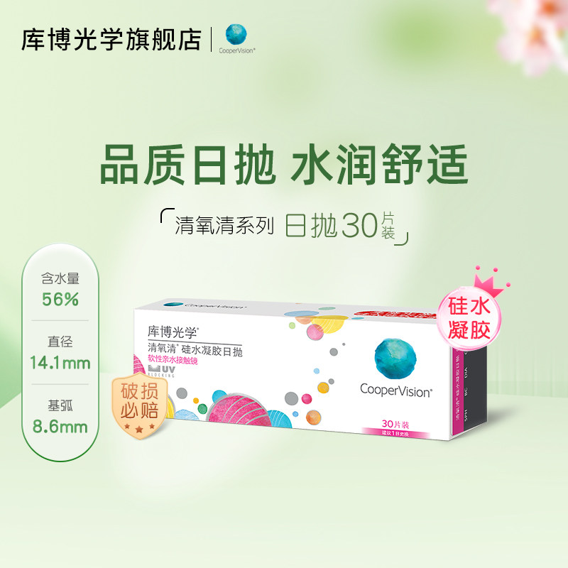 【站外专享】库博光学硅水凝胶世家清氧清日抛30片隐形近视眼镜图片