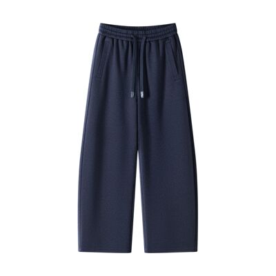 美立森直筒休闲裤男士新款裤子黑色运动卫裤宽松垂感阔腿裤8812#