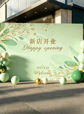 开业周年气球拱门KT背景墙套装