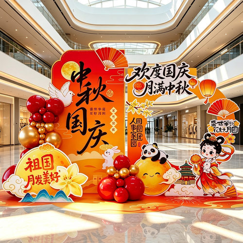 国庆中秋美陈布置KT板立牌拍照
