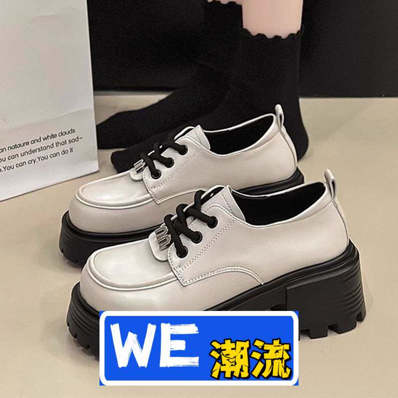 福建双池鞋业英伦带小皮鞋女春秋新款潮网红时尚百搭厚底福单鞋