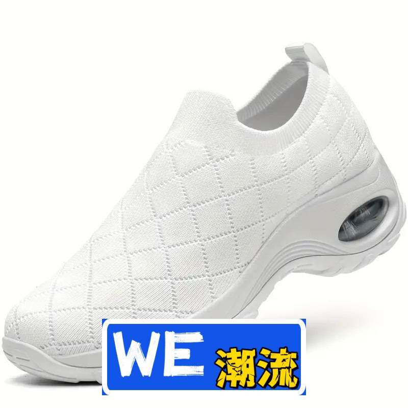 惠州市一丰鞋业女鞋大码袜口一脚蹬休闲鞋透气简约气垫运动鞋子舞
