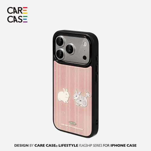 CARECASE机械兔子闪粉黑框手机壳