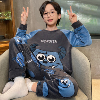 男童睡衣2024新款冬季珊瑚绒大童