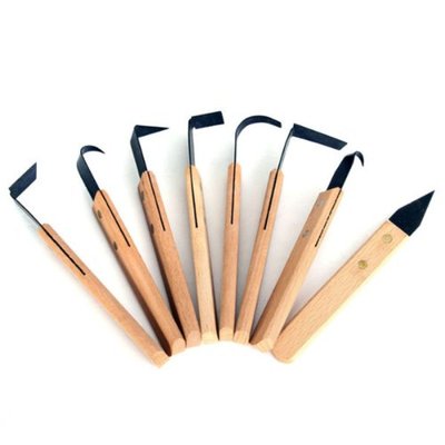 8Pcs Pottery Clay Sculpture Modeling Tools Set--Wood and Met